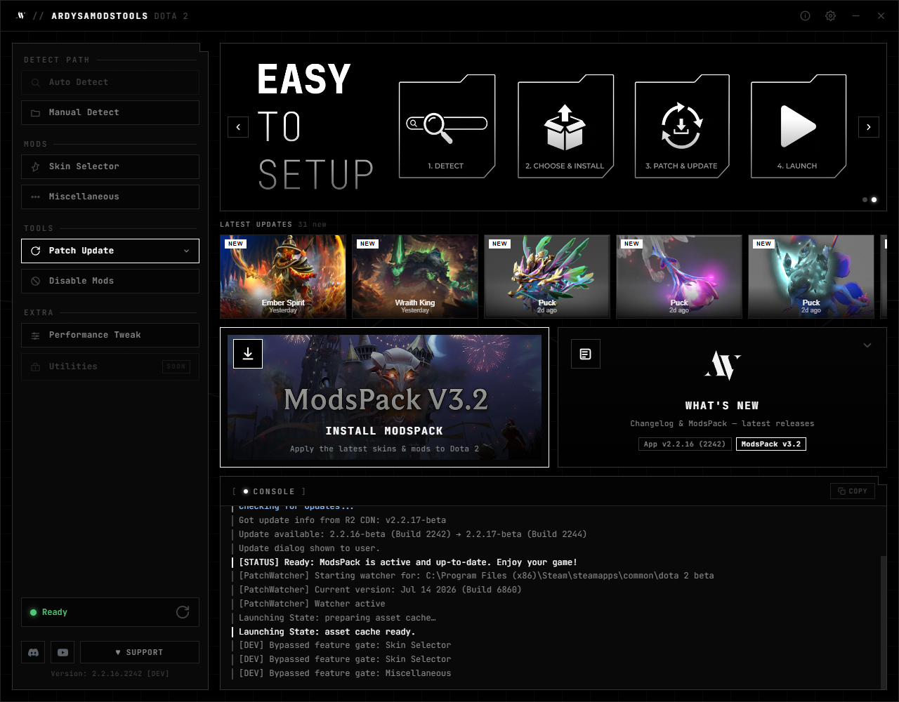 ArdysaModsTools — one-click install